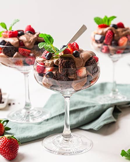 Individual brownie berry shortcake