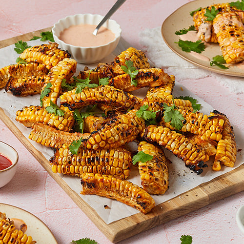 BBQ corn ribs with chipotle mayo