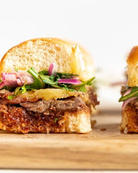BBQ steak and cheese sliders