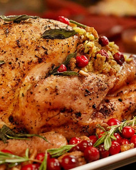 Cranberry and pistachio stuffed turkey