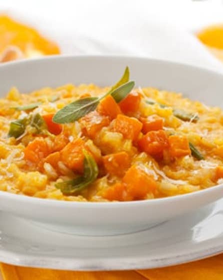 Roast pumpkin and sage barley risotto