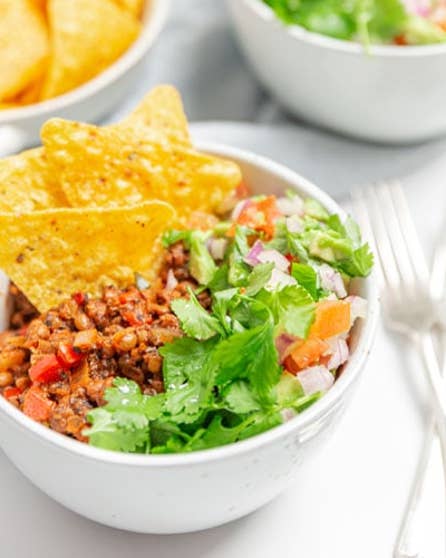 One pot mushroom and lentil chilli