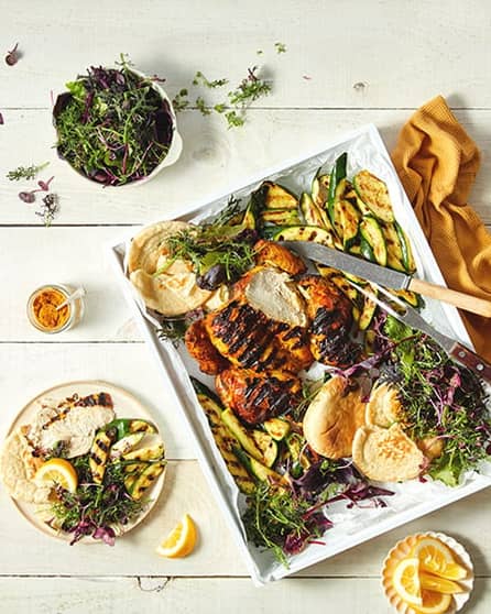 Curried butterfly BBQ chicken
