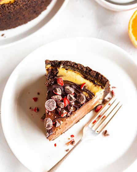 Marbled chocolate orange cheesecake