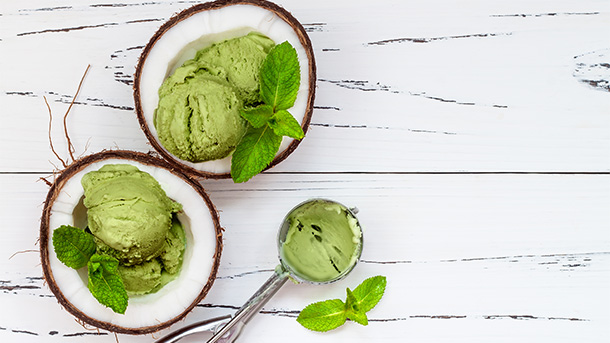 Avocado and ginger ice cream