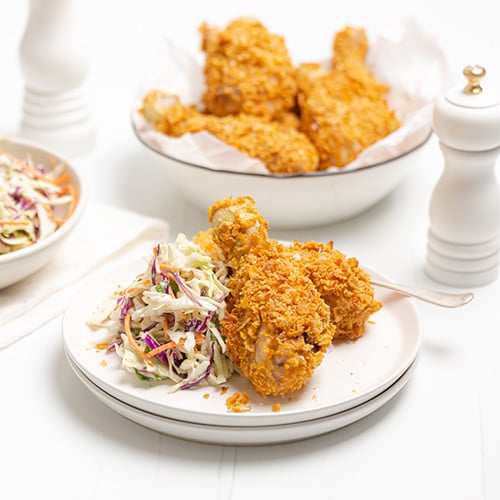 Crispy cornflake chicken drumsticks