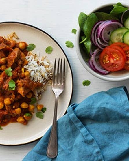 Slow cooked Indian lamb and chickpea curry