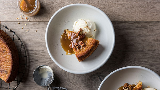 Banana and butterscotch syrup cake