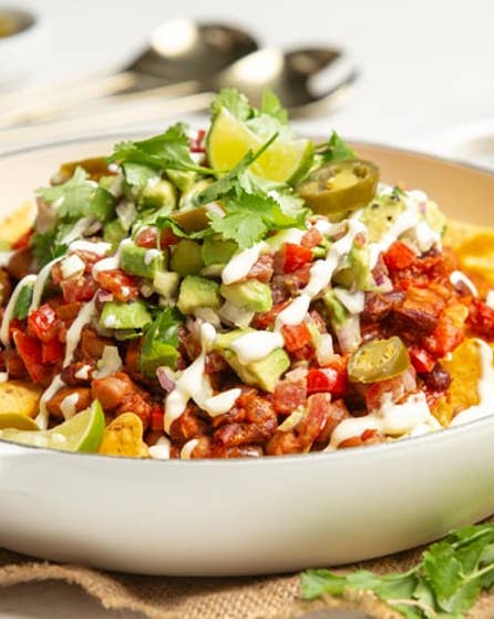 Vegetarian loaded nachos
