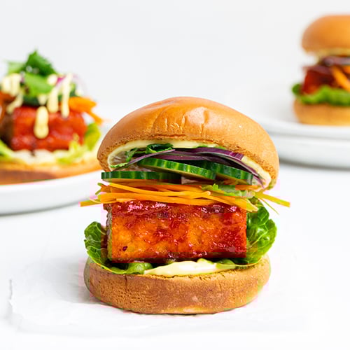 Sweet and spicy tofu burger