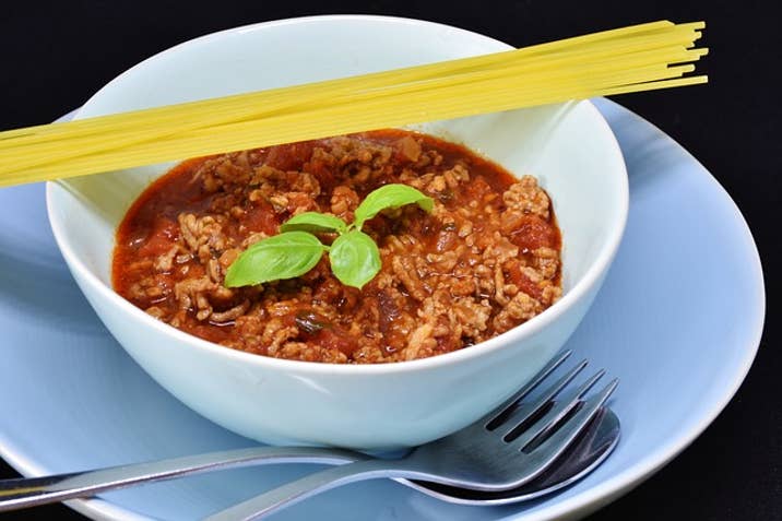 Bowl of Spaghetti Bolognese Mince