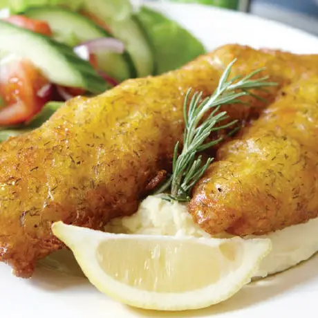 bluecodwithcreamymashandsalad