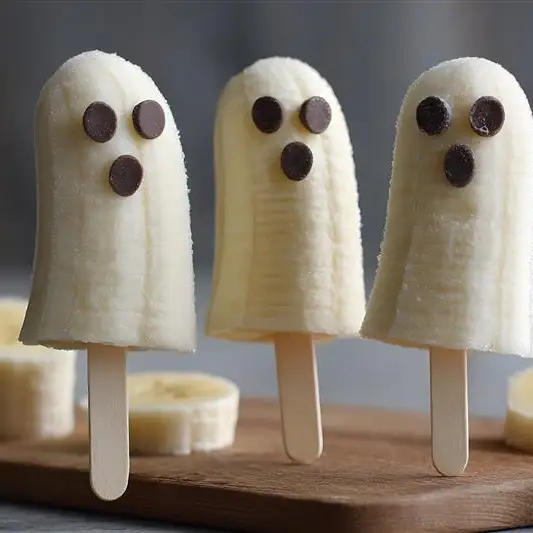 Banana ghost pops