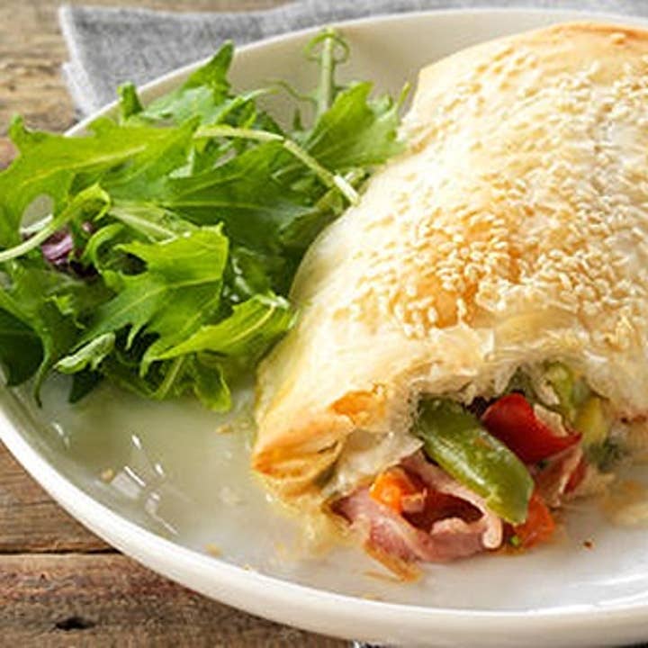 cheesy-vegetable-bacon-filo-parcels